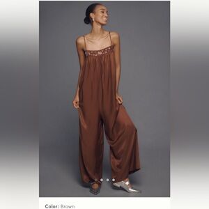 Anthropologie Maeve Beaded Wide Leg Jumpsuit NWT XS